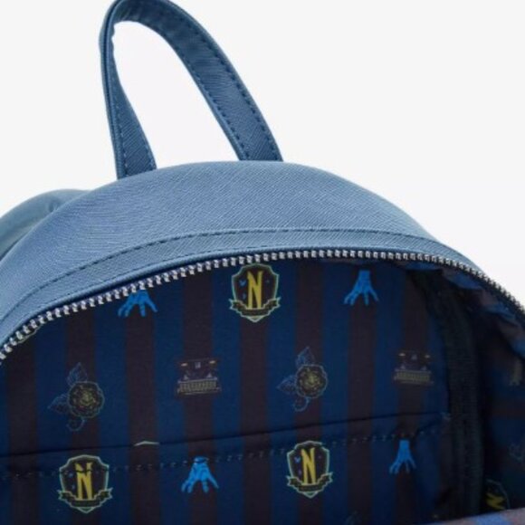 Loungefly Addams Family Wednesday Nevermore Academy Castle Glow Mini Backpack - Picture 6 of 13